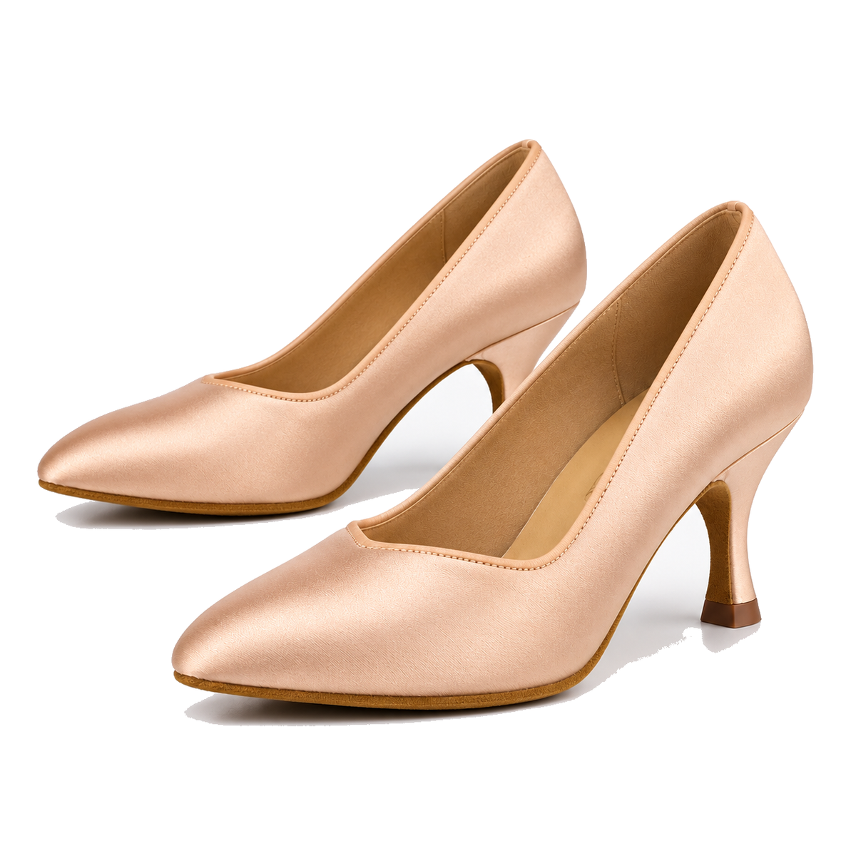 Chaussures de tango femme en satin à talon évasé, modèle Hana
