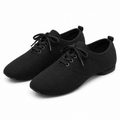 Chaussures de jazz unisexe en toile à lacets, modèle Bisan, coloris noir