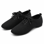 Chaussures de jazz unisexe en toile à lacets, modèle Bisan, coloris noir