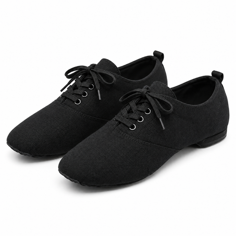 Chaussures de jazz unisexe en toile à lacets Bisan