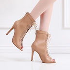 Souliers de danse latine femme daim — Inès - vue rapprochée