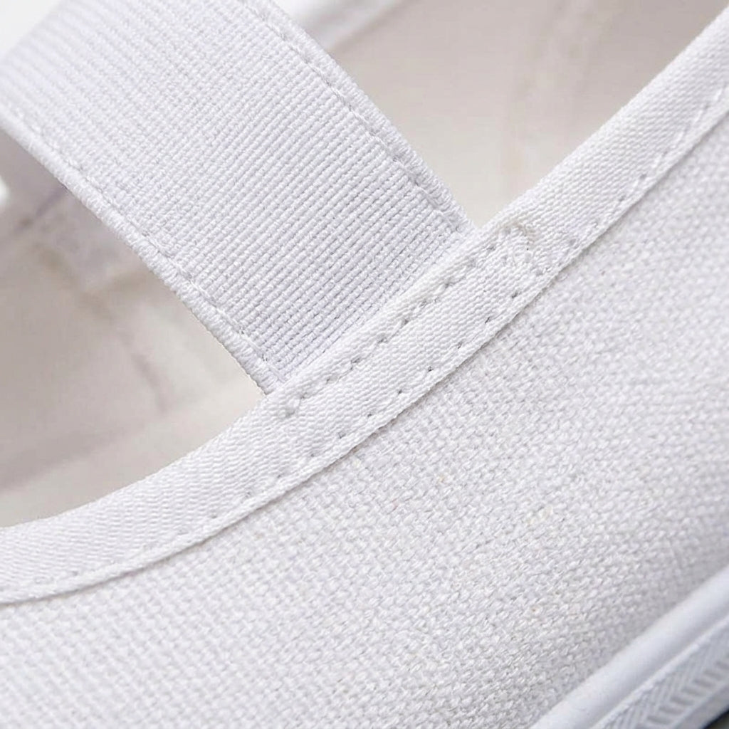 Chaussons de danse classique femme toile blanc — Asuncion - vue 3/4