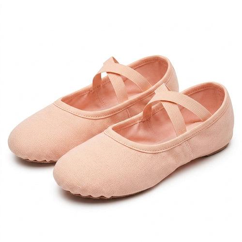 Chaussons de danse classique femme toile camel — Andante