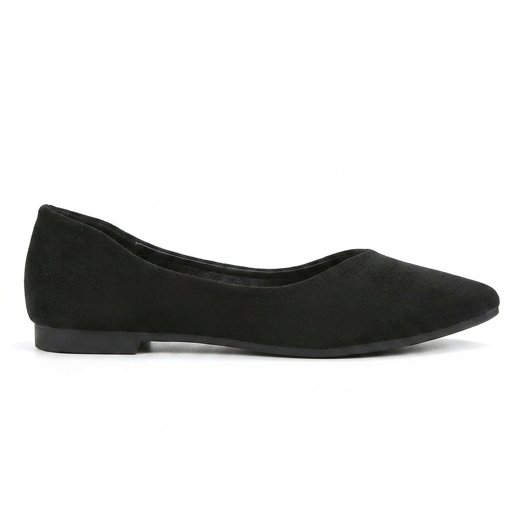 Chaussons de danse classique femme daim noir — Fiorella - vue de profil