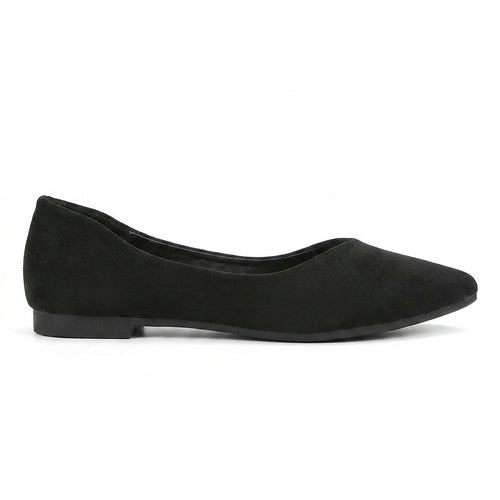 Chaussons de danse classique femme daim noir — Fiorella - vue de profil