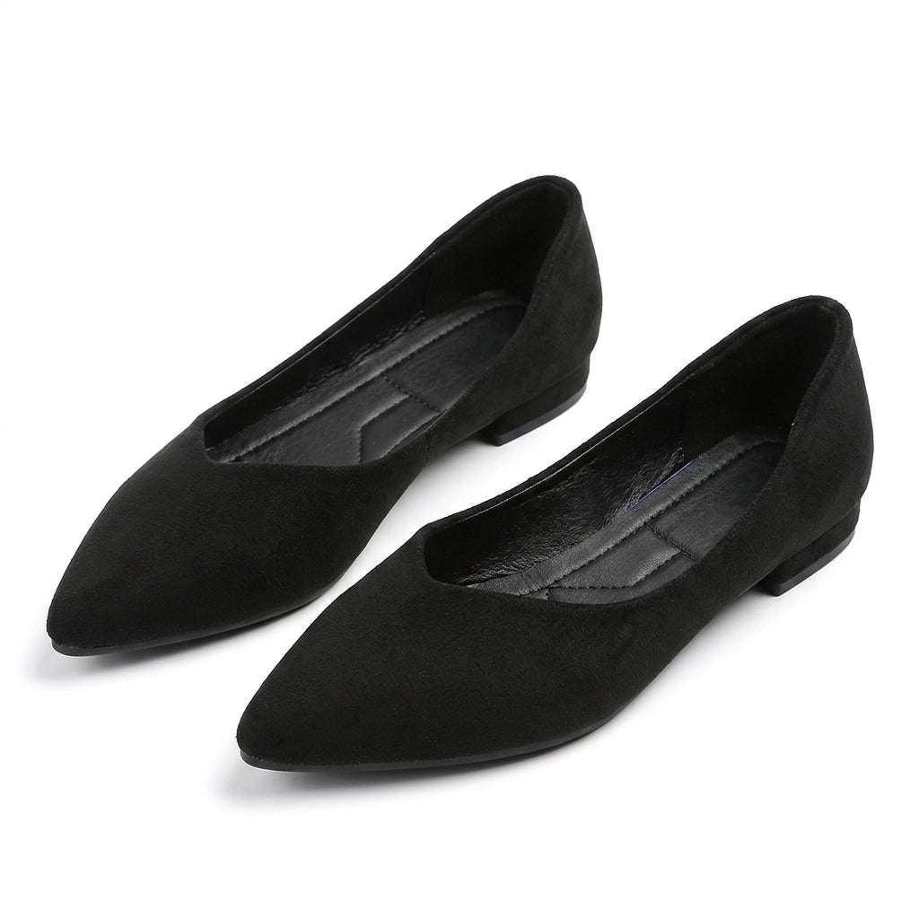 Chaussons de danse classique femme daim noir — Fiorella