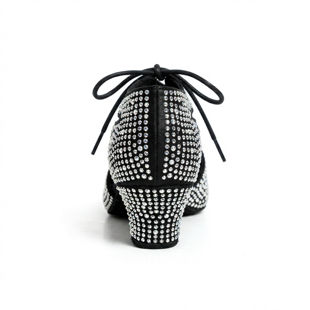 Souliers de danse latine femme en strass à talon carré 4 cm — Roza