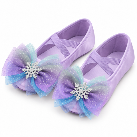 Chaussons de ballet en satin violet ou bleu Lopatkina
