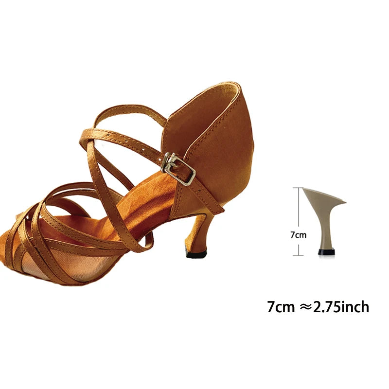 Souliers de tango femme satin — Anémone - vue dessus