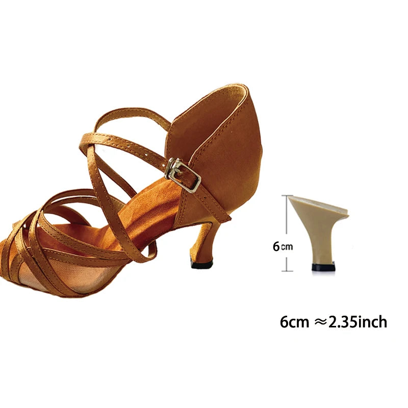 Souliers de tango femme satin — Anémone - vue 3/4