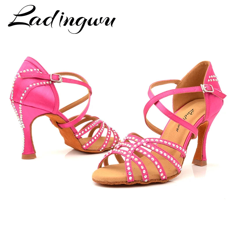 Chaussures de salsa femme strass — Hortensia - détail