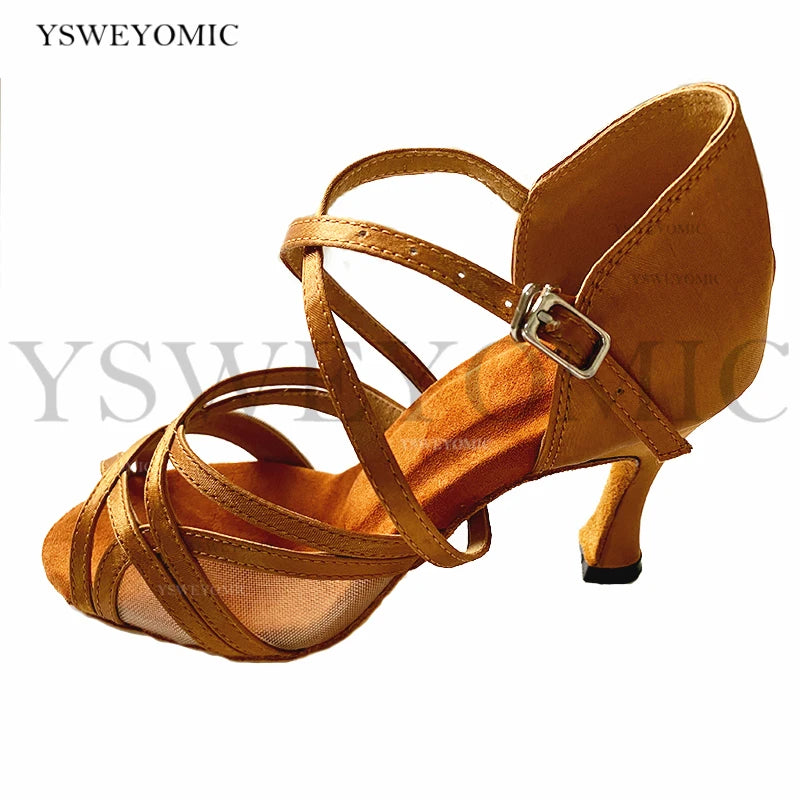 Souliers de tango femme satin — Anémone - détail