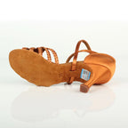 Souliers de danse latine femme satin — Lychnis - vue rapprochée
