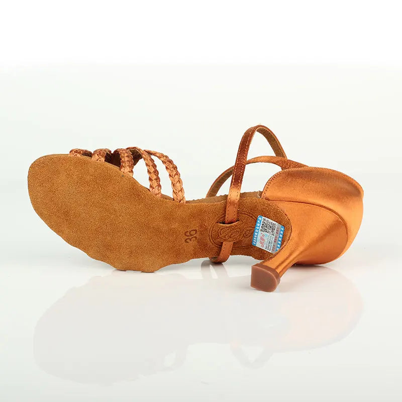Souliers de danse latine femme satin — Lychnis - vue rapprochée