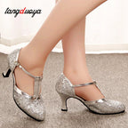 Chaussures de salsa femme paillettes — Olga - vue de profil