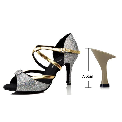Chaussures de salsa femme paillettes — Némésie - vue intérieure