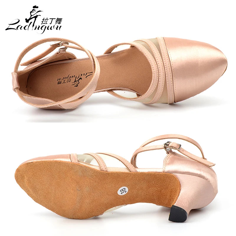 Souliers de danse latine femme satin — Effacé - détail