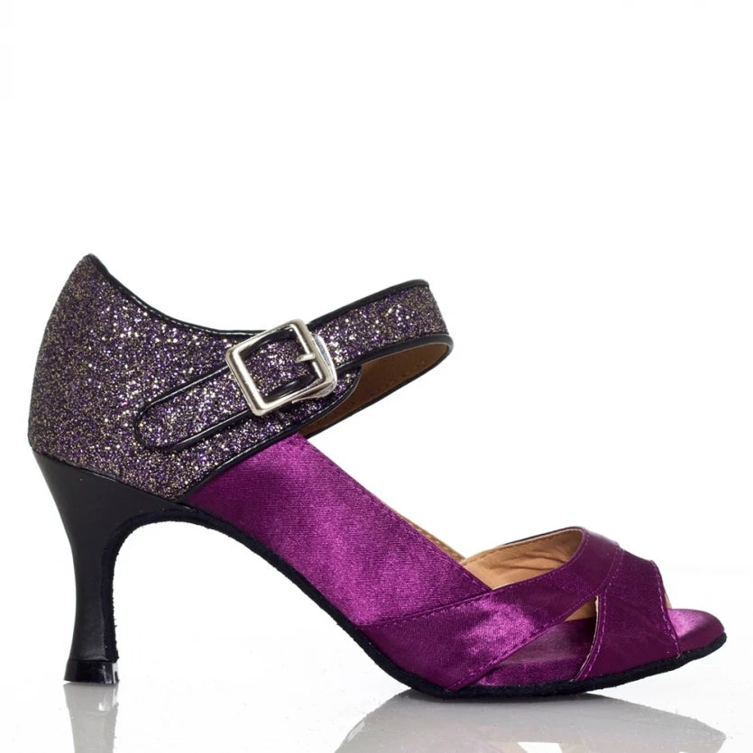 Chaussures de salsa femme paillettes — Marina - vue rapprochée
