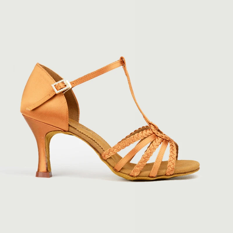 Souliers de danse latine femme satin — Joëlle - vue de profil