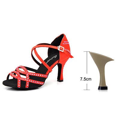 Chaussures de salsa femme strass — Hortensia - vue dessus