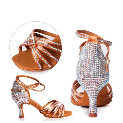 Souliers de danse latine femme satin — Lyudmila - vue 3/4