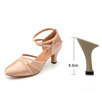 Souliers de danse latine femme satin — Effacé - vue dessus