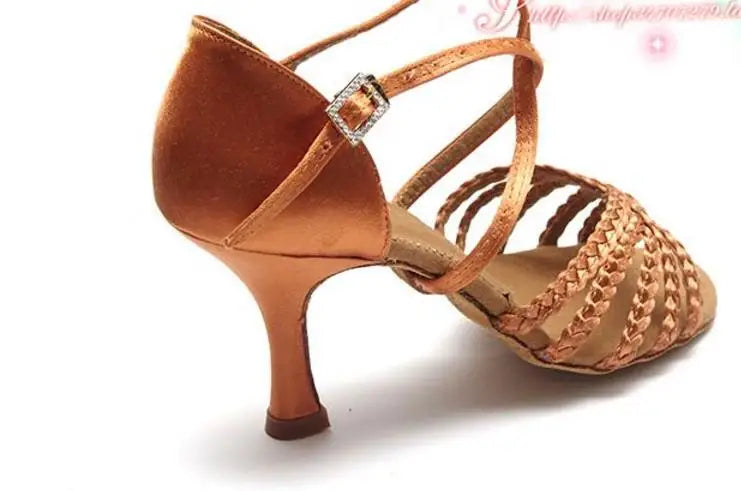 Souliers de danse latine femme satin — Lychnis - vue 3/4
