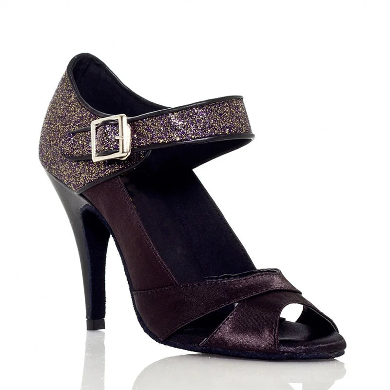 Chaussures de salsa femme paillettes — Marina - vue de profil