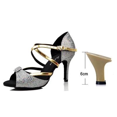 Chaussures de salsa femme paillettes — Némésie - vue dessus