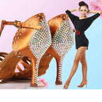 Souliers de danse latine femme satin — Lyudmila - vue de profil