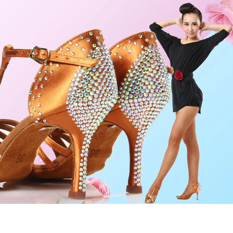Souliers de danse latine femme satin — Lyudmila - vue de profil