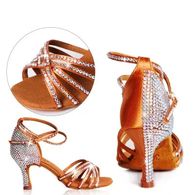 Souliers de danse latine femme satin — Lyudmila - vue extérieure