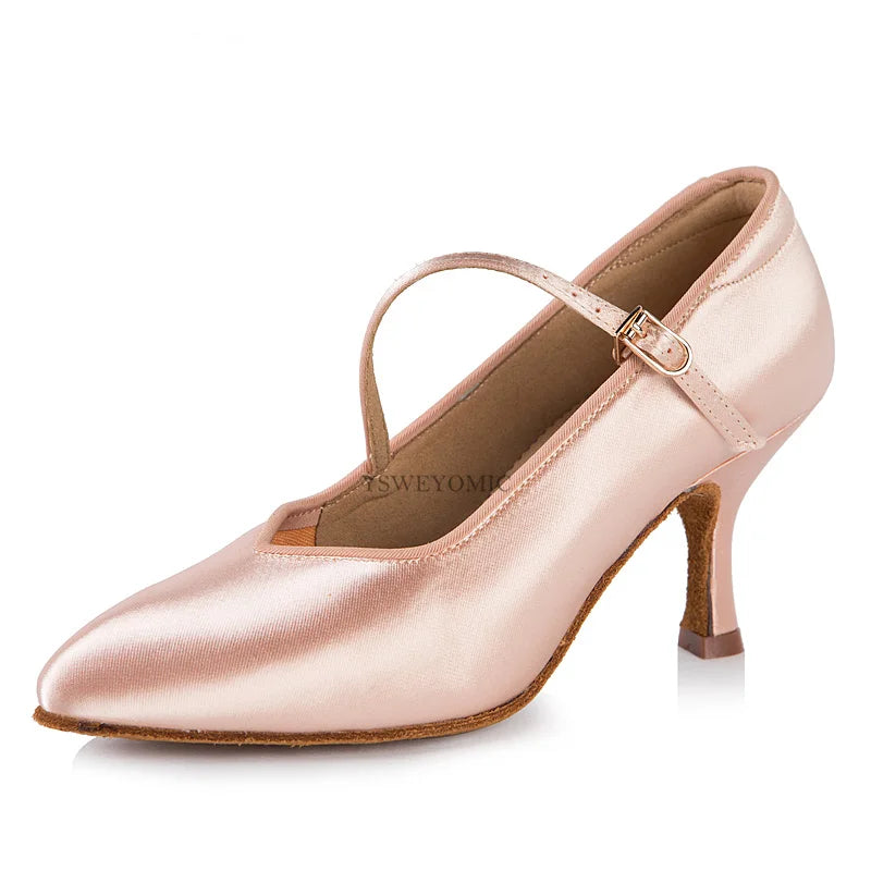 Souliers de danse latine femme satin — Malakhov - vue rapprochée