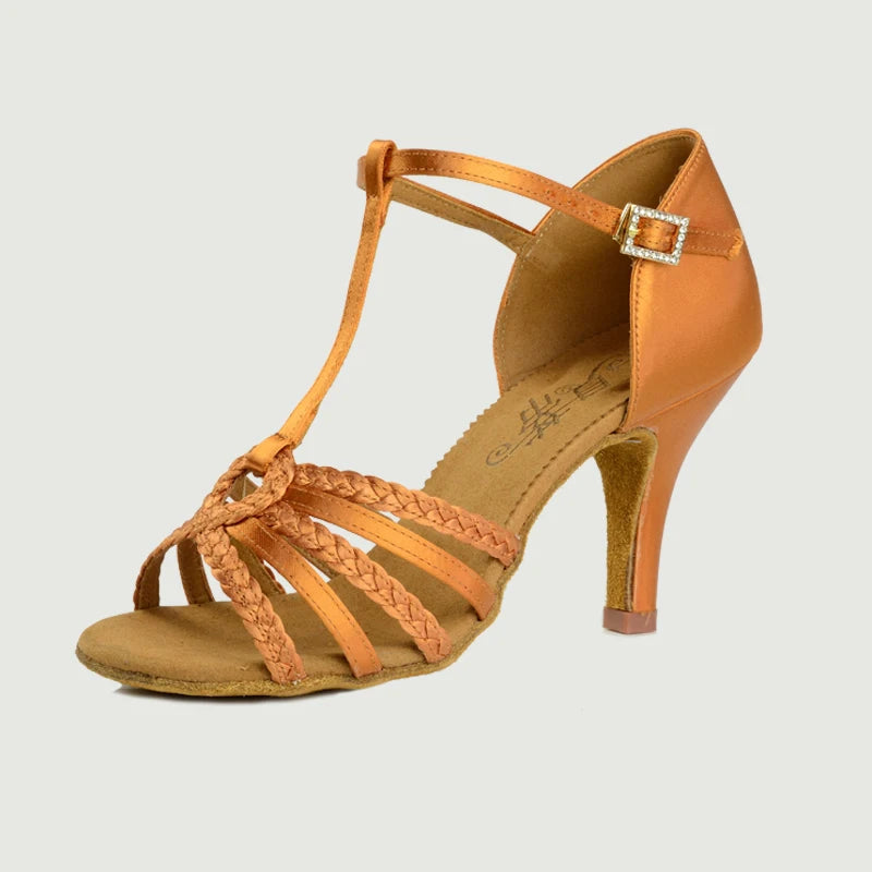 Souliers de danse latine femme satin — Joëlle