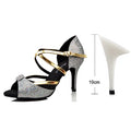 Chaussures de salsa femme paillettes — Némésie - vue 3/4