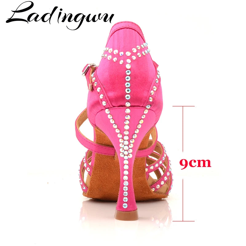 Chaussures de salsa femme strass — Hortensia - vue de profil