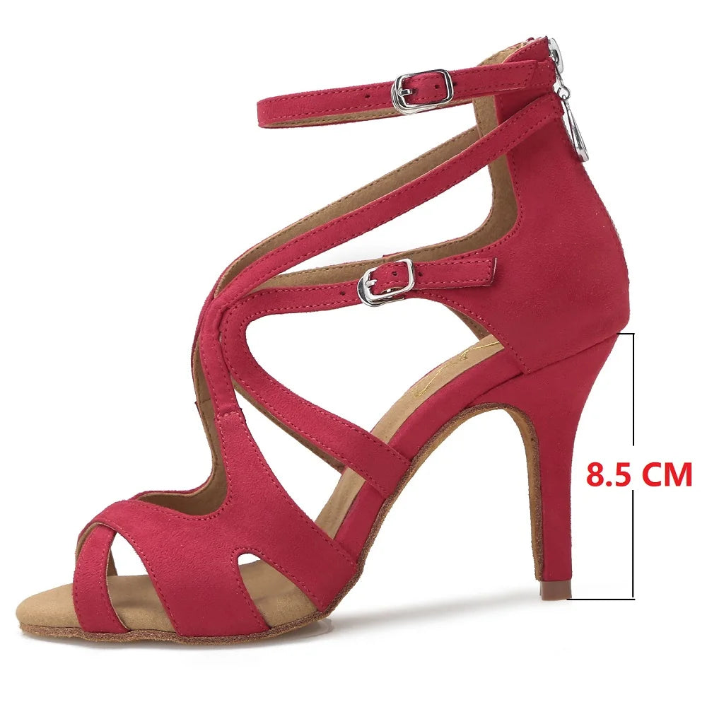 Chaussures de salsa femme daim — Étude - vue 3/4