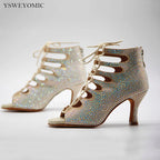 Chaussures de salsa femme daim — Lodz - vue de profil