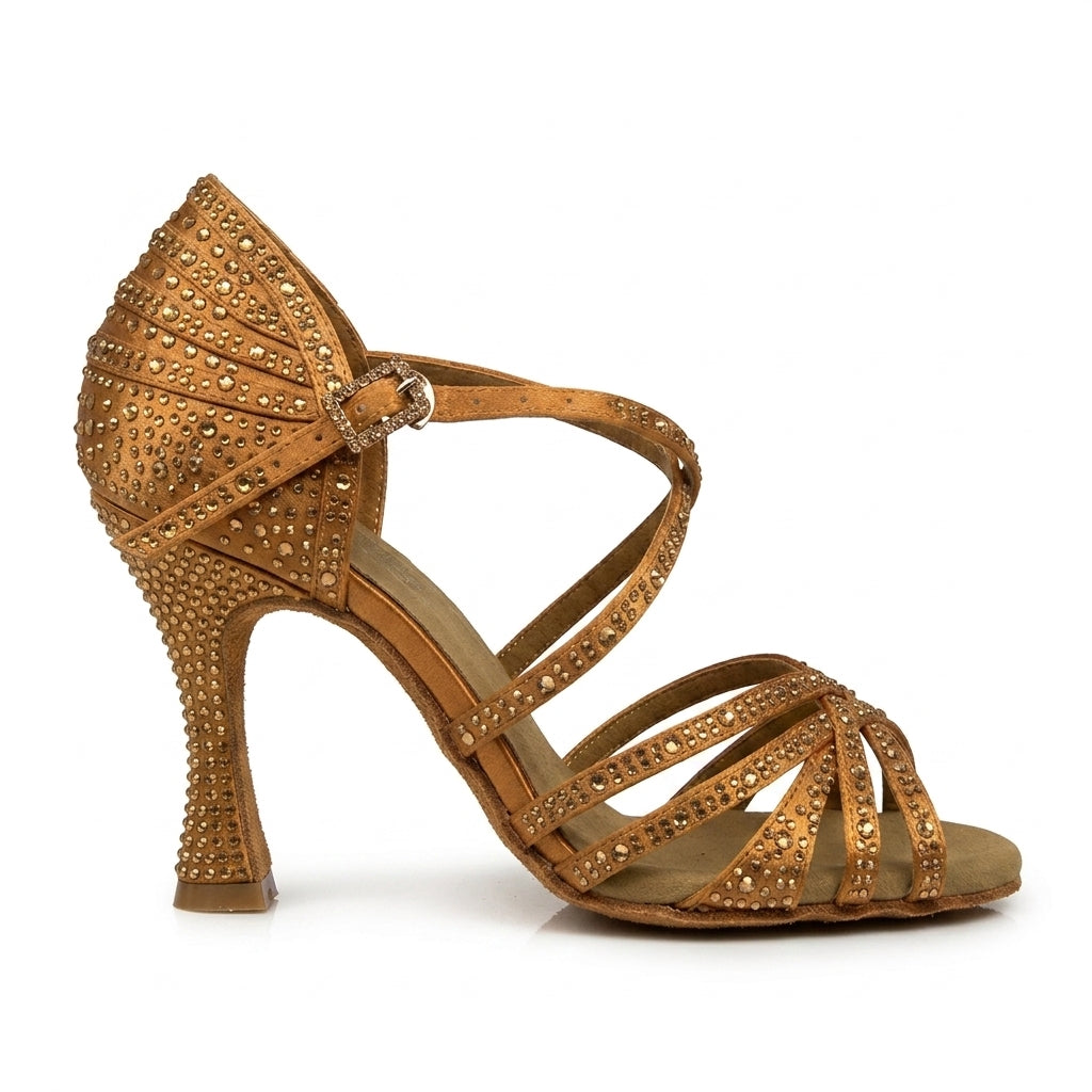 Souliers de danse latine femme satin — Inmaculada - vue de profil