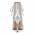 Bottines de danse latine argentées en mesh, modèle Isadora, vue 4