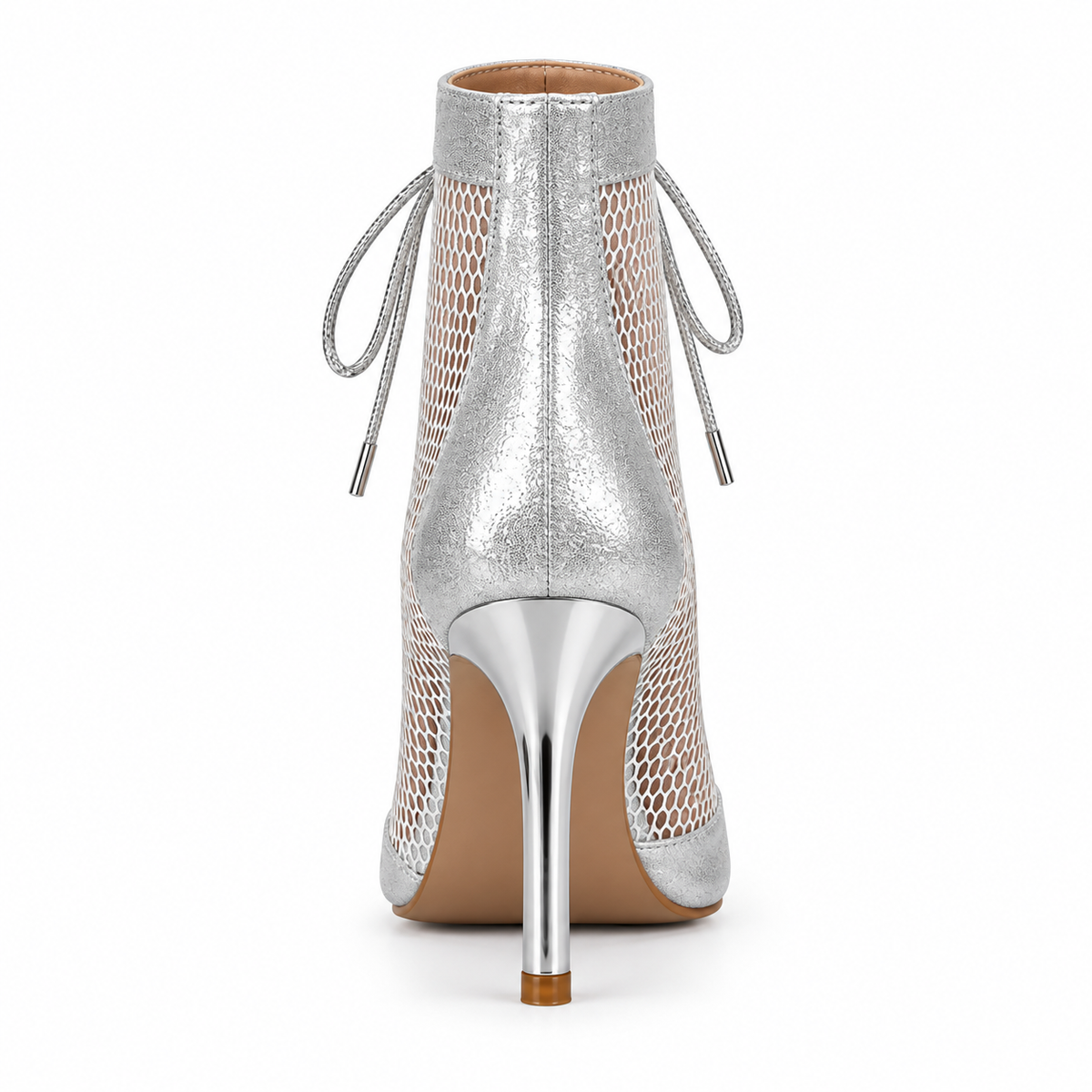 Bottines de danse latine argentées en mesh, modèle Isadora, vue 4