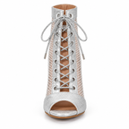 Bottines de danse latine argentées en mesh, modèle Isadora, vue 3