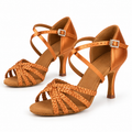 Souliers de danse latine femme satin, modèle Lychnis