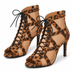 Chaussures de salsa femme daim marron, modèle Klavdiya