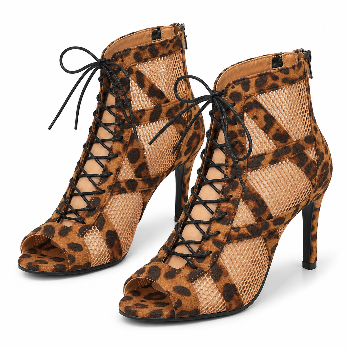 Chaussures de salsa femme daim marron, modèle Klavdiya