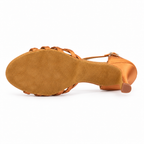 Souliers de danse latine en satin à semelle souple, modèle Joëlle, vue 6