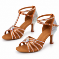 Souliers de danse latine femme satin, modèle Lyudmila