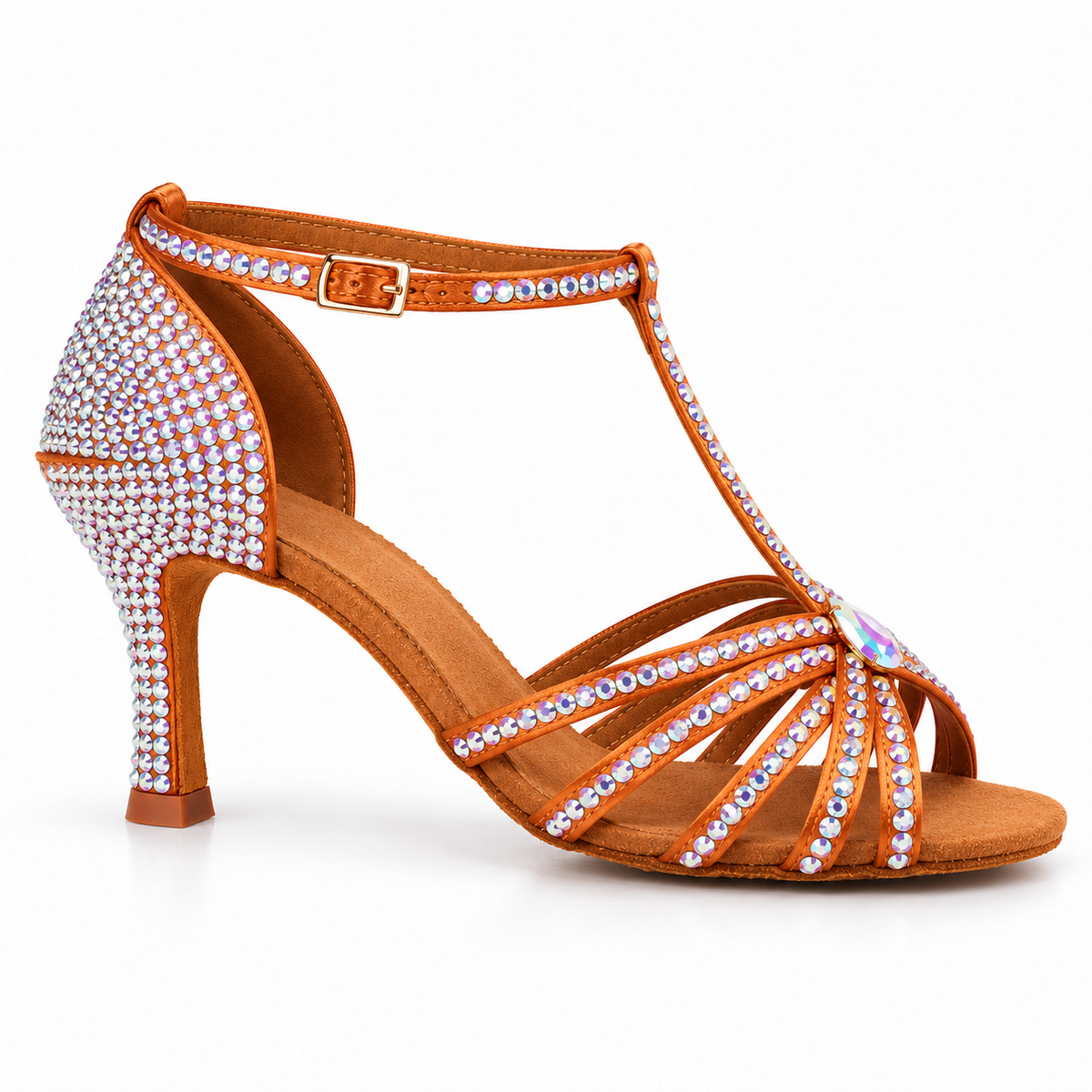 Souliers de danse latine femme satin, modèle Lyudmila, vue 2
