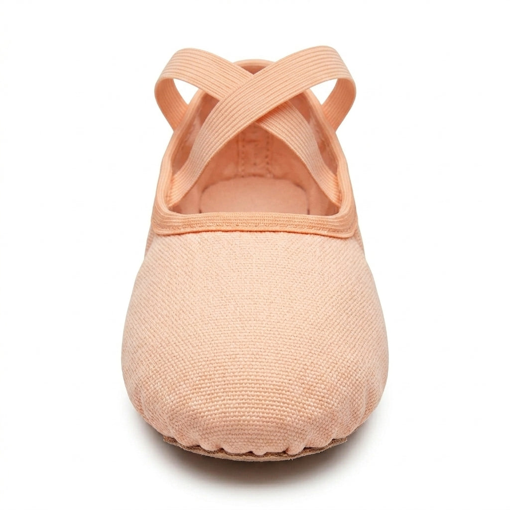 Chaussons de danse classique femme toile camel — Andante - vue arrière