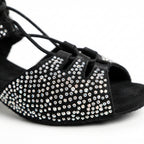 Souliers de danse latine femme en strass à talon carré 4 cm — Roza